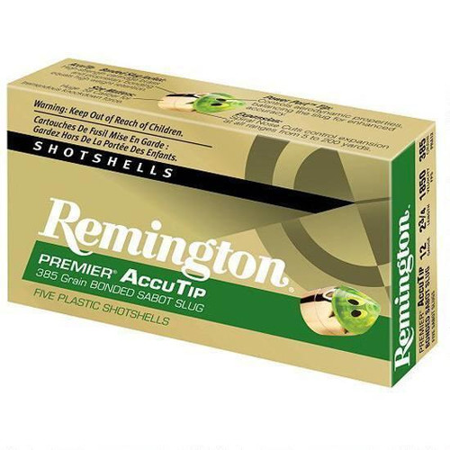 Remington Prem Accutip Bonded Sabot Slug, 12 Ga 2 3/4", 385 Gr, 5 Rd