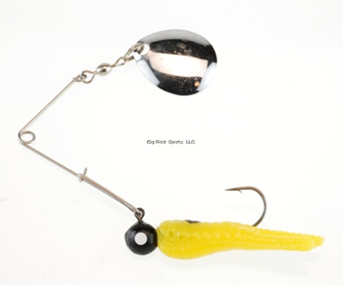 Johnson Beetle Spin Jig, 2", 1/4 Oz, Yellow/ Black Dot, 2 Pk