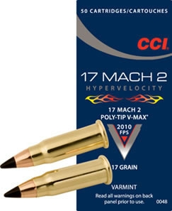 CCI 17 Mach 2, Hypervelocity 17GR V-Max, Box of 50