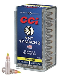 CCI VNT17 Mach 2,  17 Gr Polymer Tip , Box of 50
