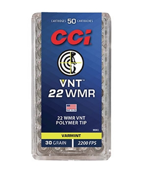 CCI VNT 22WMR 30Gr Polymer Tip, Box of 50