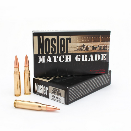 Nosler Match Grade .308 Win 155 Gr, Custom Comp HPBT, 20 Rd