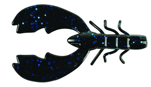 Berkley PowerBait Chigger Craw, 4", Black Blue Fleck, 9 Pk