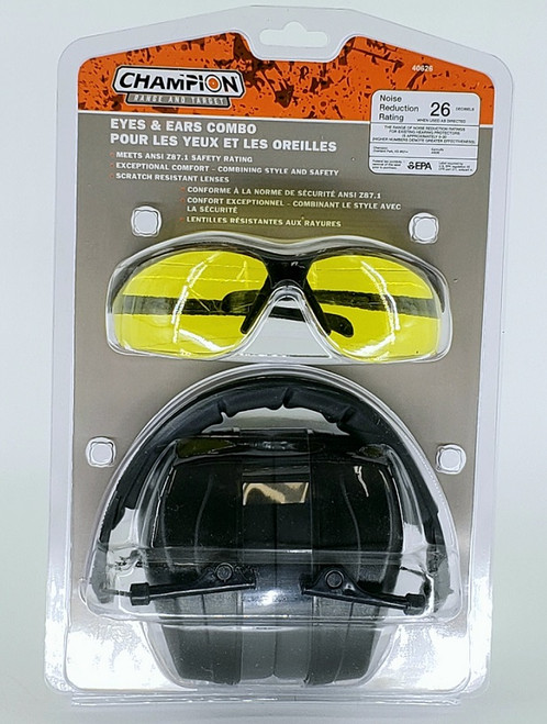 Champion Eye and Ear Protection Combo, Black