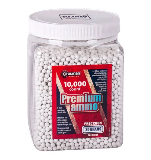 Crosman Premium Airsoft BB's, 20 Gr, 10000 Ct