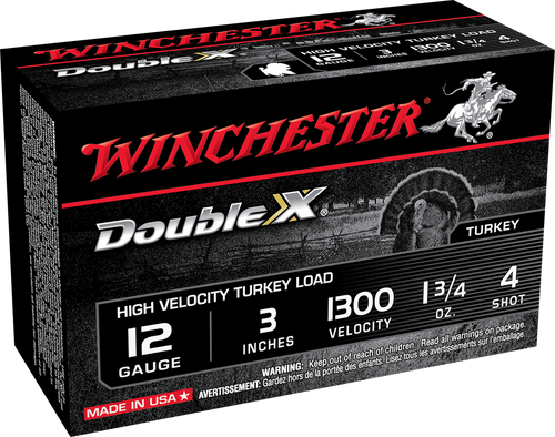 Winchester Double X 12 Ga, 3", 1 3/4 Oz, #4 HV Turkey Load, 10 Rds