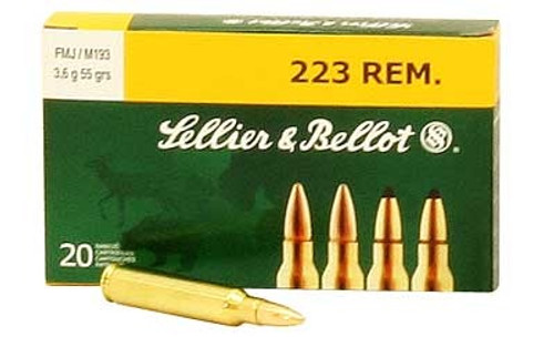 Sellier & Bellot 223 Rem 55gr FMJ, 20 rounds