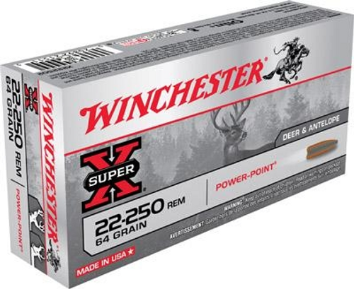 Winchester Super X 22-250 Rem, 64 Gr, SP, 20 Rds