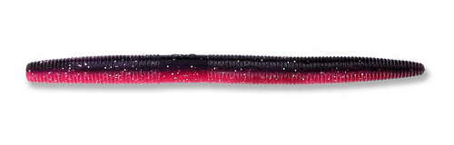 Yamamoto Senko Worm, 5", Black and Red W Silver, 10 Pk