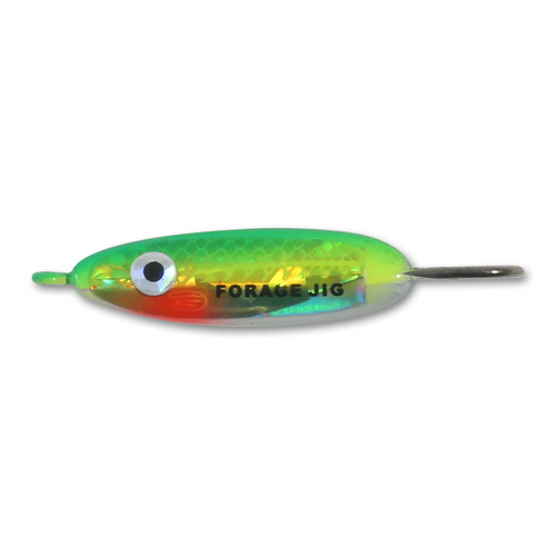 Northland Holographic Forage Minnow Jig, 1/8 Oz, Super-Glo Perch, 2 Pk