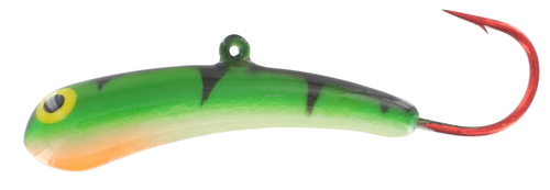 Magz Mfg Badd Boyz Jigging Lure, 2", 1/4 Oz, Perch Glow