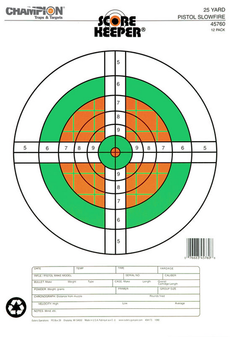Champion Score Keeper Fluoro Orange/ Green Bull 100 Yd, 12 Pk