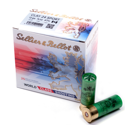 Sellier & Bellot Clay 24 Sport Target, 12 Ga 2 3/4, #8, 25 Rds