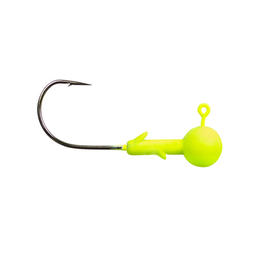 Lunkerhunt Gamefish Ball Head Jig 3/8 Oz 4/0 Hook, Matte Chartreuse 6 Pk