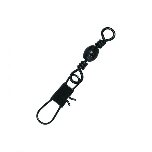 Eagle Claw Barrel Swivel Sz5 w/Interlock Snap, Black, 5Pk