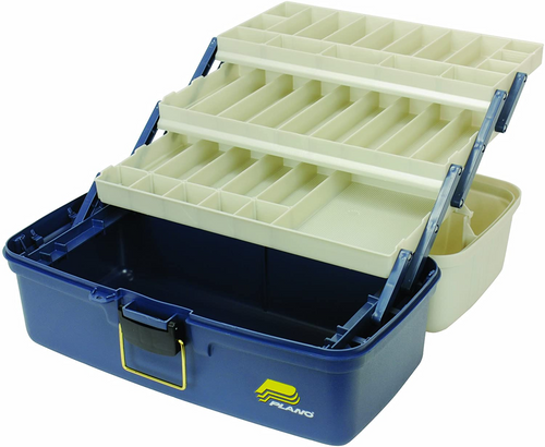 Plano Large 3 Tray Tackle Box, Blue/Silver