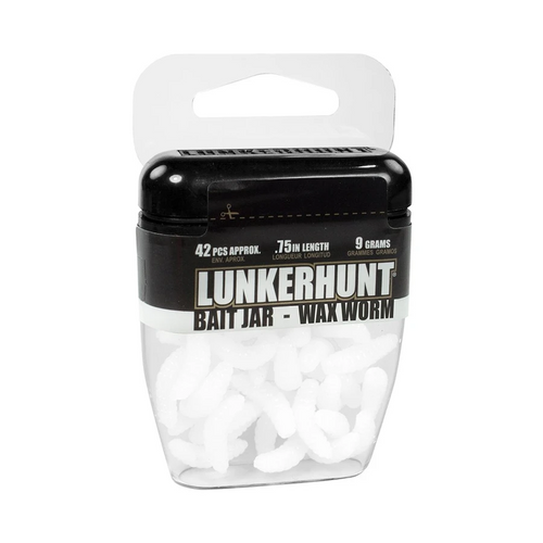 Lunkerhunt Wax Worm Bait Jar, White