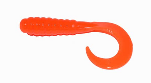 Big Bite Baits 3" Curl Tail Grub, Orange, 10 Pack