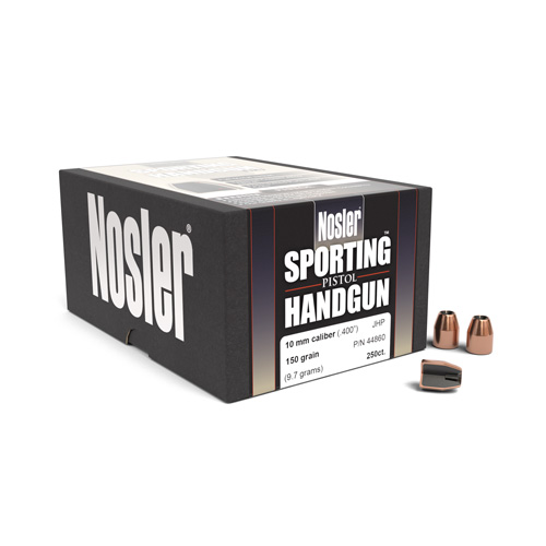 Nosler Sporting Handgun Bullets 10mm (.400") Caliber, 150 Gr JHP, Box of 250