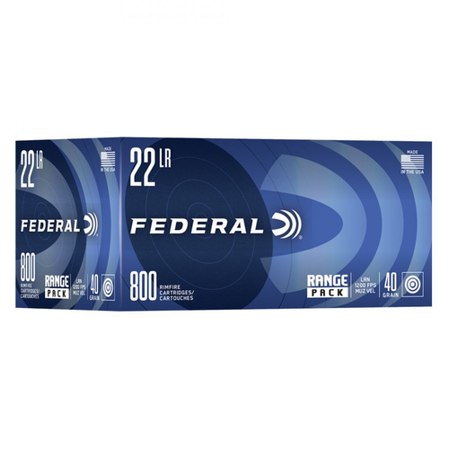 Federal 22LR Range Pack 40 Gr LRN HV, 800 Rnds