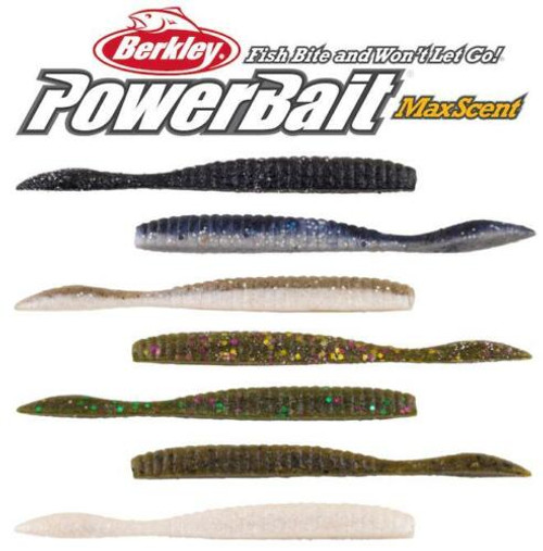Berkley PowerBait MaxScent Flat Worm, Slender Bait, 4.25", 8 Pk