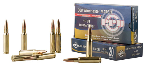 PPU 308 Win Match 168 Gr, HPBT, 20 Rnds