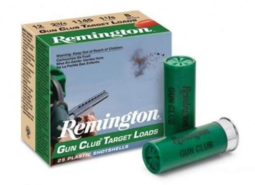 Remington 12 Ga Gun Club 2 3/4", 1 1/8 oz #8, 25 Rnds