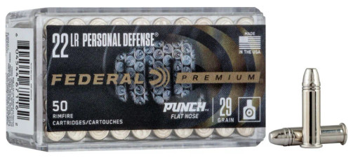 Federal Premium 22LR Personal Defense Punch 29 Gr FN, 50 Rnds — The Ammo Source