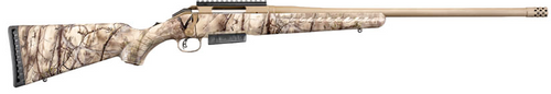 Ruger American 450 Bushmaster, 22" Burnt Bronze Threaded Barrel, GoWild Camo Stock