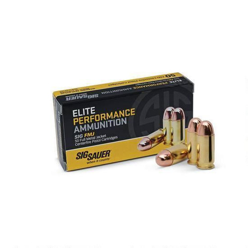 SIG Sauer Elite 9mm, 115gr FMJ, Box of 50