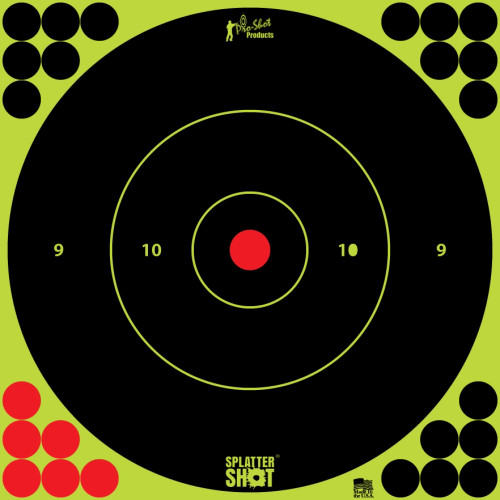 Pro-Shot 12" Splatter Shot Green Bullseye Target Peel & Stick, 5 Pack