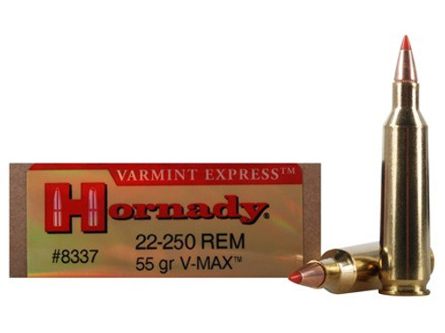Hornady Varmint Express 22-250 Remington, 55gr V-Max, 20 Rnds