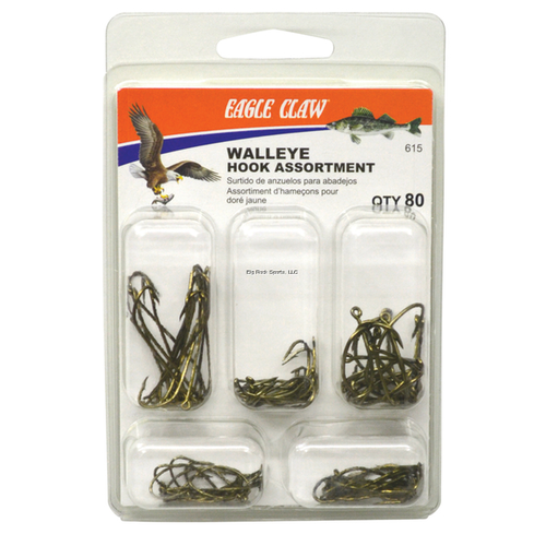 Eagle Claw Walleye Hook Assortment, 80 Pc