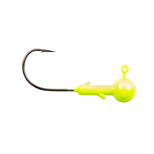 Lunkerhunt Gamefish Ball Head Jig 3/8 Oz 4/0 Hook, Gloss Chartreuse 6 Pk
