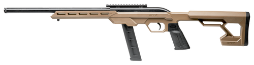 Savage 64 Precision Semi Auto Rifle, 22 LR, 16.5 " Threaded Heavy Bbl, FDE Synthetic Chassis, 1-Pc Pic Rail, 20 Round Mag