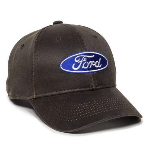 Ford Logo Structured Pre-Curved 6PNL Cap, Dark Brown