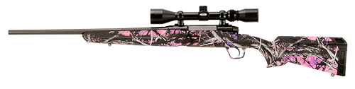 Savage Axis XP Camo Compact Muddy Girl Bolt Action Rifle 223 Rem, 20" Bbl Blk, Muddy Girl Camo Syn Stock, 4 Rnd Dm, Weav