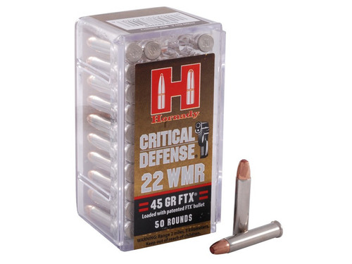 Hornady 22 WMR Critical Defense 45gr FTX 1000 Fps, 50 Rnds