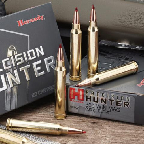 Hornady Precision Hunter Rifle Ammo 300 Win Mag, 200Gr ELD-X, 20 Rnd