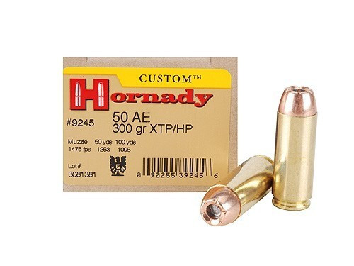 Hornady Custom Pistol Ammo 50 AE, HP-XTP, 300 Gr, 1475 fps, 20 Rnd, Boxed