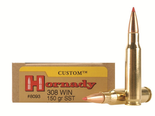 Hornady Custom Rifle Ammo 308 WIN, SST, 150 Grains, 2820 fps, 20 Rnds