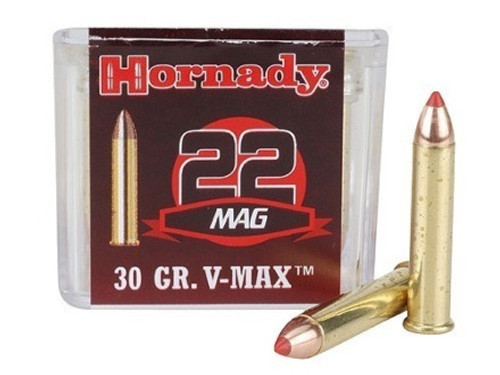 Hornady Rimfire Varmint Express Ammo 22 WMR, V-Max, 30 Grains, 2200 fps, 50 Rounds, Boxed