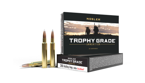 Nosler Trophy Grade Rifle Ammo 280 Remington Ack. Imp., 140gr AccuBond, 20 Rnds