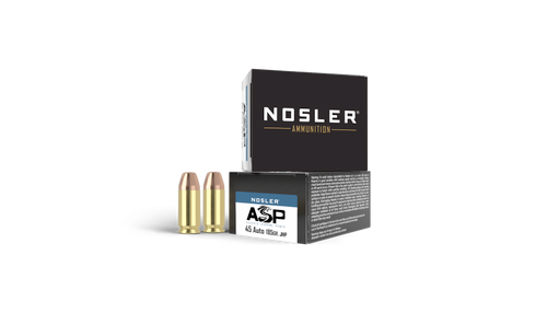 Nosler Match Grade Handgun Ammo, 45 ACP 185 Gr JHP 20 Rnd