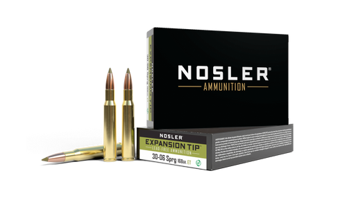 Nosler E-Tip Rifle Ammo 30-06 Spg 168 gr 20 ct Solid Copper