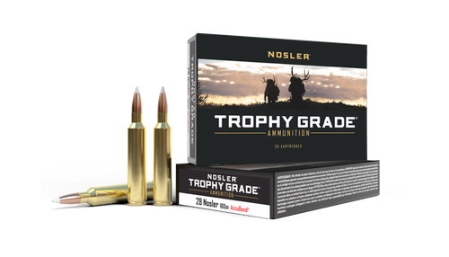 Nosler Trophy Grade Ammo, 28 Nosler, 160 Gr AccuBond, 20 Rnd