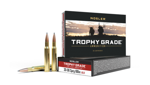 Nosler Trophy Grade Long Range Rifle Ammo, 30-06 SPRG, 168gr ABLR, 20 Rnds