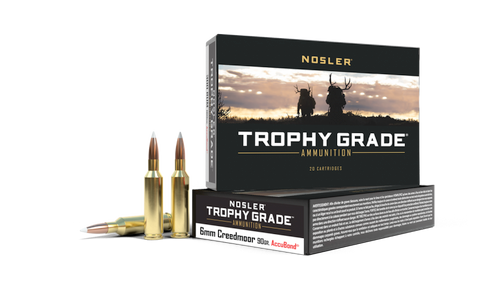 Nosler Trophy Grade Ammo, 6mm Creedmoor, 90 Gr AccuBond, 20 Rnd