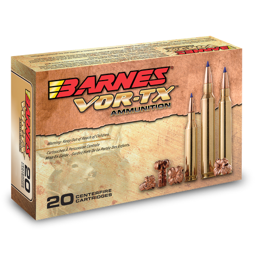 Barnes VOR-TX Rifle Ammo 7MM REM, TTSX BT, 150 Grains, 3000 fps, 20, Boxed