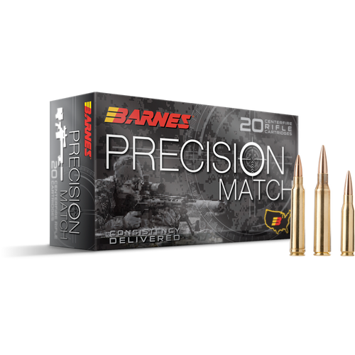 Barnes Precision Match Rifle Ammo 6.5 PRC, Match Burner OTM BT, 145 Gr, 20 Rnd